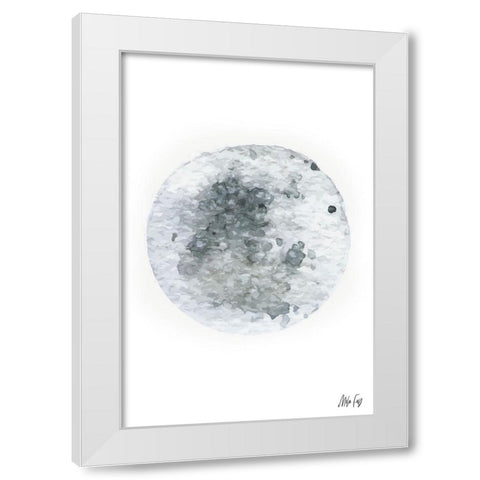 Moon White Modern Wood Framed Art Print by Fay, Mela