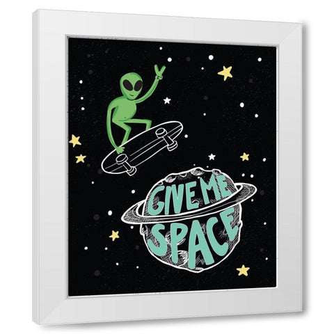 Give Me Space White Modern Wood Framed Art Print by Rupp, Mariah