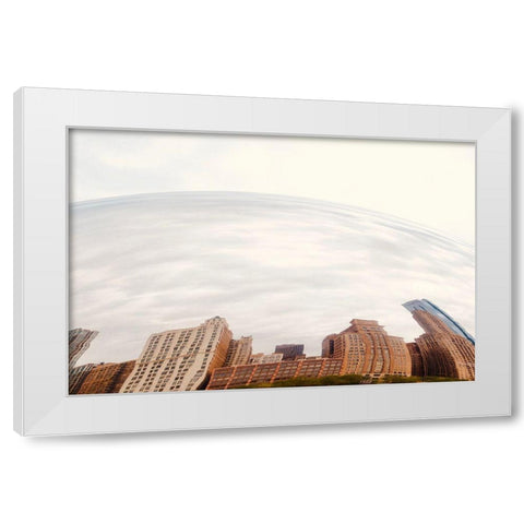 City Reflection III White Modern Wood Framed Art Print by Singleton, Ashley