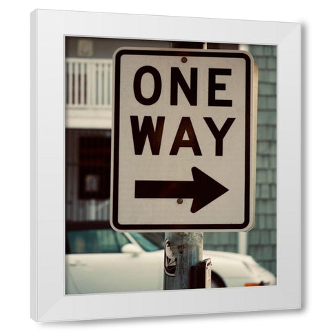 One Way White Modern Wood Framed Art Print by Singleton, Ashley
