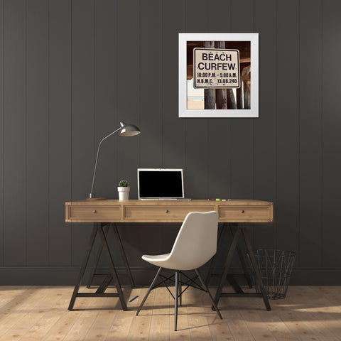 Curfew White Modern Wood Framed Art Print by Singleton, Ashley