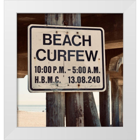 Curfew White Modern Wood Framed Art Print by Singleton, Ashley