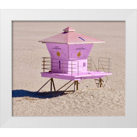 Pink Life Tower White Modern Wood Framed Art Print by Singleton, Ashley