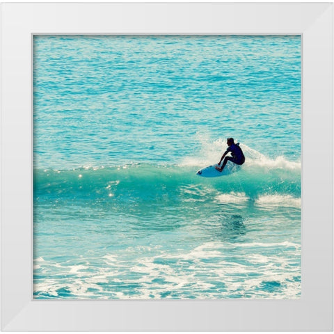 Hang Twelve White Modern Wood Framed Art Print by Singleton, Ashley