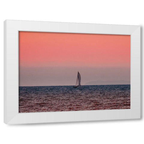 Sunset White Modern Wood Framed Art Print by Singleton, Ashley