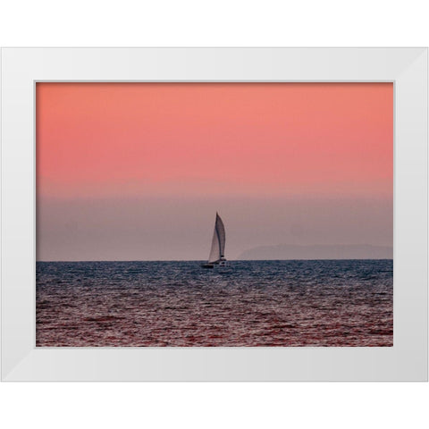 Sunset White Modern Wood Framed Art Print by Singleton, Ashley