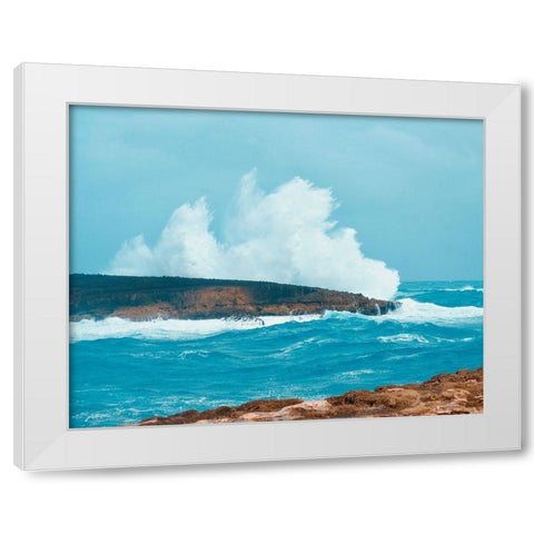 Splash Zone White Modern Wood Framed Art Print by Singleton, Ashley