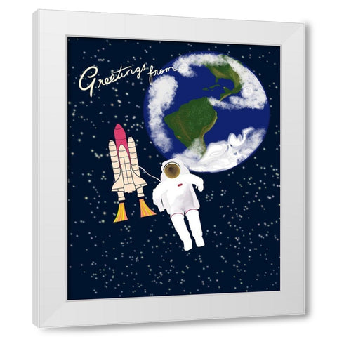 Greetings White Modern Wood Framed Art Print by Singleton, Ashley