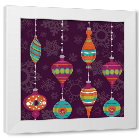 Mod Christmas I White Modern Wood Framed Art Print by ND Art and Design