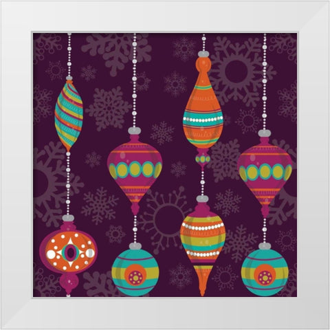 Mod Christmas I White Modern Wood Framed Art Print by ND Art and Design