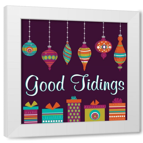 Mod Christmas X White Modern Wood Framed Art Print by ND Art and Design