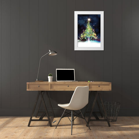 Oh Christmas Tree White Modern Wood Framed Art Print by P.S. Art