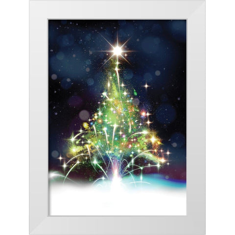Oh Christmas Tree White Modern Wood Framed Art Print by P.S. Art