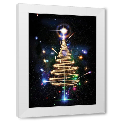 Oh Christmas Tree II White Modern Wood Framed Art Print by P.S. Art