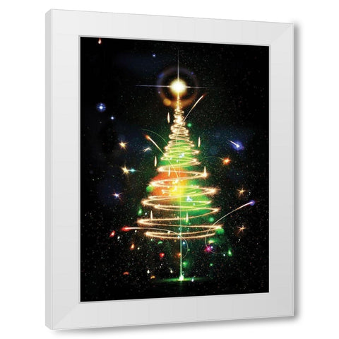 Oh Christmas Tree III White Modern Wood Framed Art Print by P.S. Art