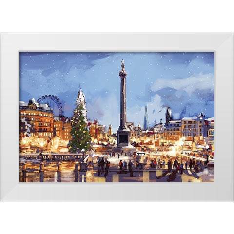 Cityscape White Modern Wood Framed Art Print by P.S. Art
