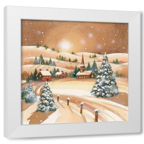 Evening Before Christmas White Modern Wood Framed Art Print by P.S. Art