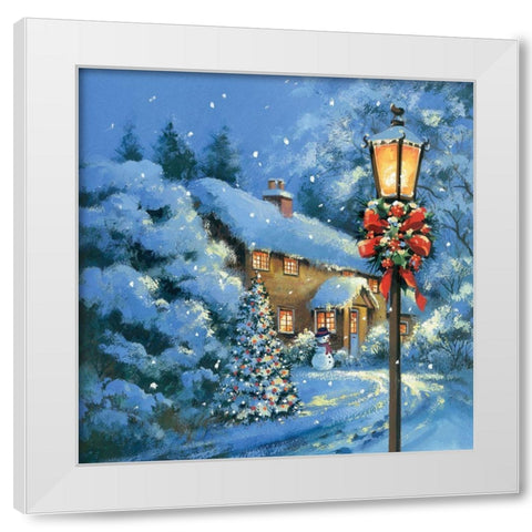 Peace on Earth White Modern Wood Framed Art Print by P.S. Art