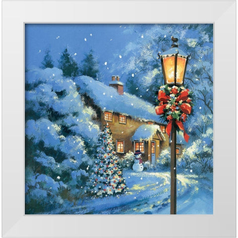 Peace on Earth White Modern Wood Framed Art Print by P.S. Art