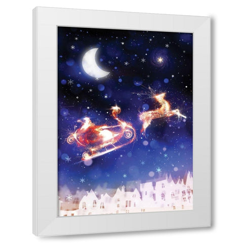 Santas Ride White Modern Wood Framed Art Print by P.S. Art