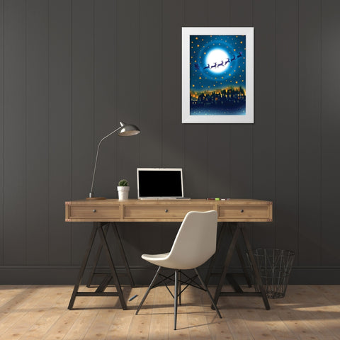 In Flight White Modern Wood Framed Art Print by P.S. Art