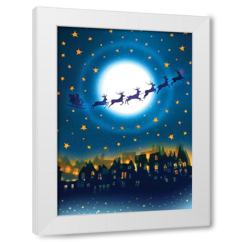 In Flight White Modern Wood Framed Art Print by P.S. Art