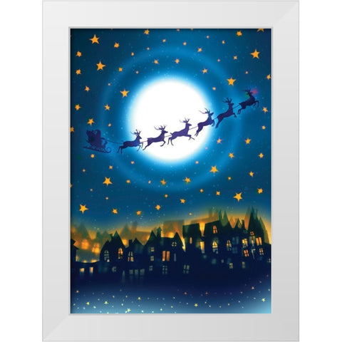 In Flight White Modern Wood Framed Art Print by P.S. Art