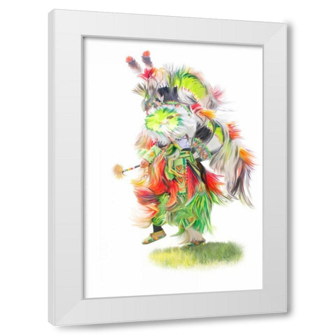 Native Pow Wow Dance White Modern Wood Framed Art Print by Murdock, Ramona