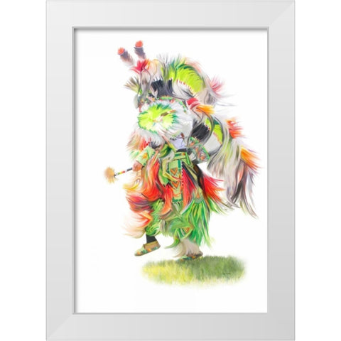 Native Pow Wow Dance White Modern Wood Framed Art Print by Murdock, Ramona