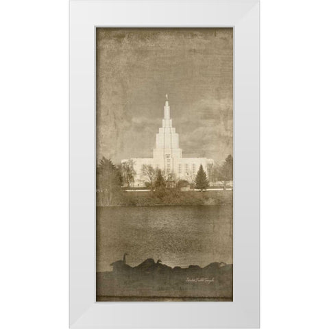 Idaho Falls Temple White Modern Wood Framed Art Print by Murdock, Ramona