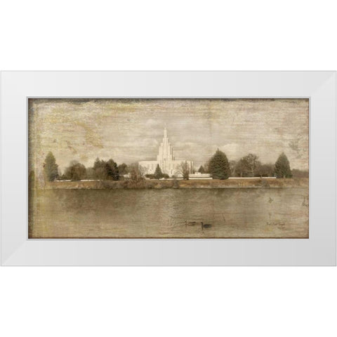 Idaho Falls Temple Landscape White Modern Wood Framed Art Print by Murdock, Ramona