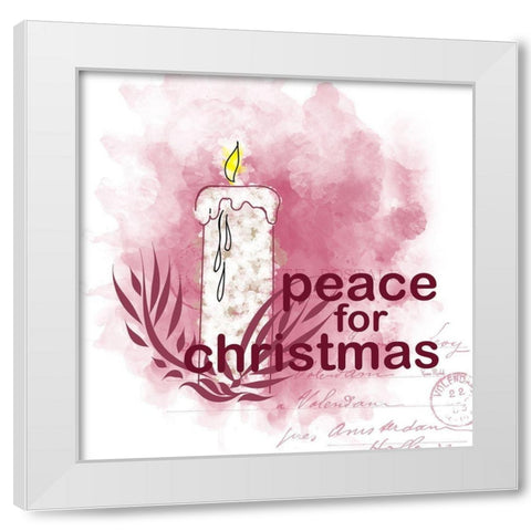 Peace for Christmas White Modern Wood Framed Art Print by Murdock, Ramona
