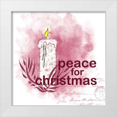 Peace for Christmas White Modern Wood Framed Art Print by Murdock, Ramona