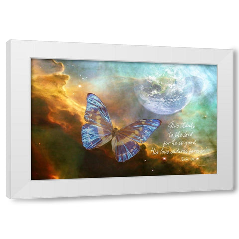 Give Thanks White Modern Wood Framed Art Print by Murdock, Ramona