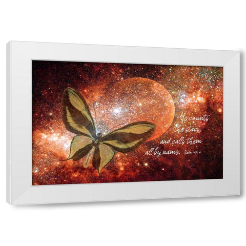 He Counts the Stars White Modern Wood Framed Art Print by Murdock, Ramona
