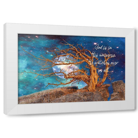 God in His Universe White Modern Wood Framed Art Print by Murdock, Ramona