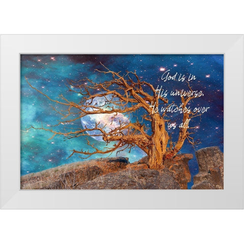 God in His Universe White Modern Wood Framed Art Print by Murdock, Ramona