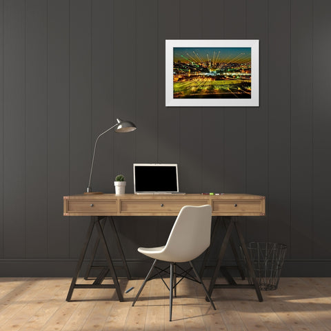 Jerusalem Points of Light White Modern Wood Framed Art Print by Murdock, Ramona