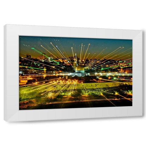 Jerusalem Points of Light White Modern Wood Framed Art Print by Murdock, Ramona