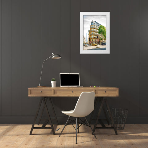 Paris Corner White Modern Wood Framed Art Print by Murdock, Ramona