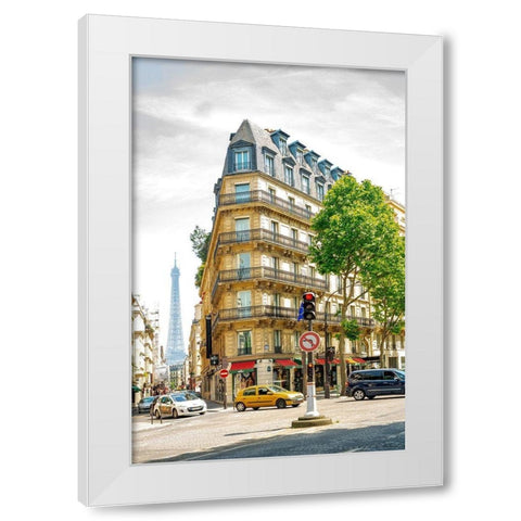 Paris Corner White Modern Wood Framed Art Print by Murdock, Ramona