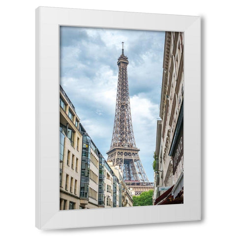 Eiffel Tower White Modern Wood Framed Art Print by Murdock, Ramona