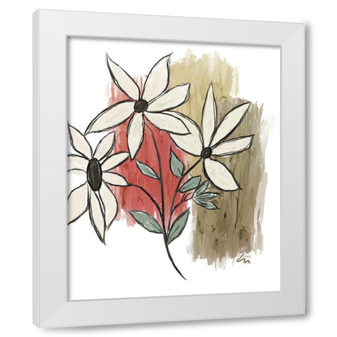 Patchwork Floral I White Modern Wood Framed Art Print by Murdock, Ramona