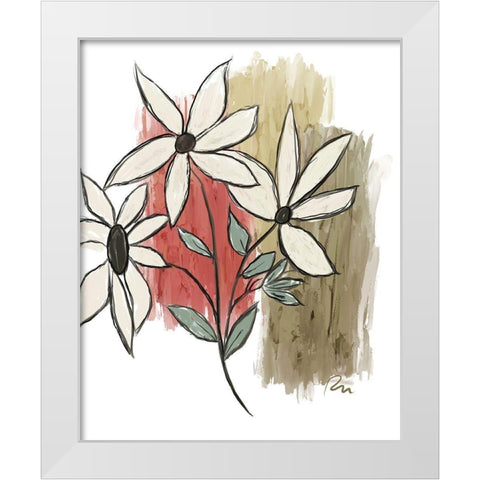 Patchwork Floral I White Modern Wood Framed Art Print by Murdock, Ramona