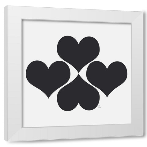 Hearts White Modern Wood Framed Art Print by Murdock, Ramona