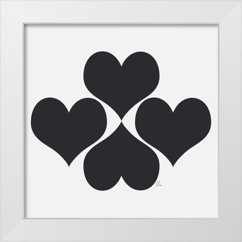 Hearts White Modern Wood Framed Art Print by Murdock, Ramona