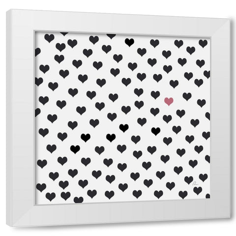 Hearts II White Modern Wood Framed Art Print by Murdock, Ramona