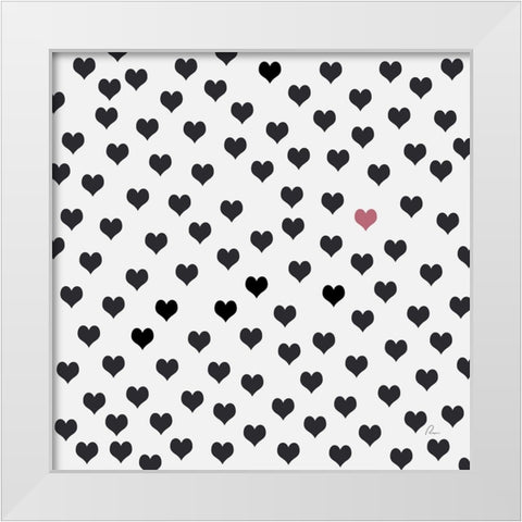 Hearts II White Modern Wood Framed Art Print by Murdock, Ramona