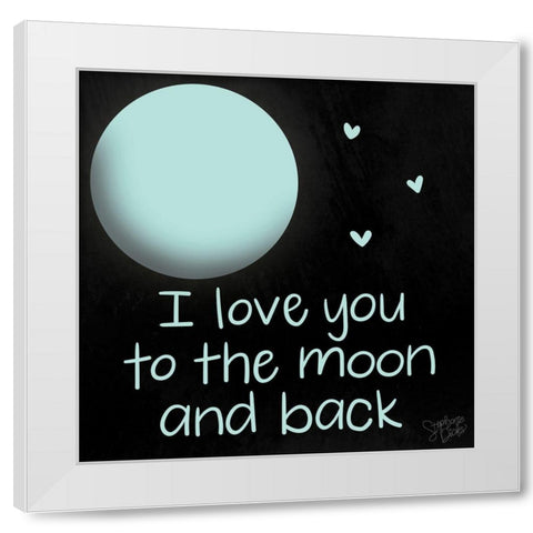 To the Moon White Modern Wood Framed Art Print by Dicks, Stephanie