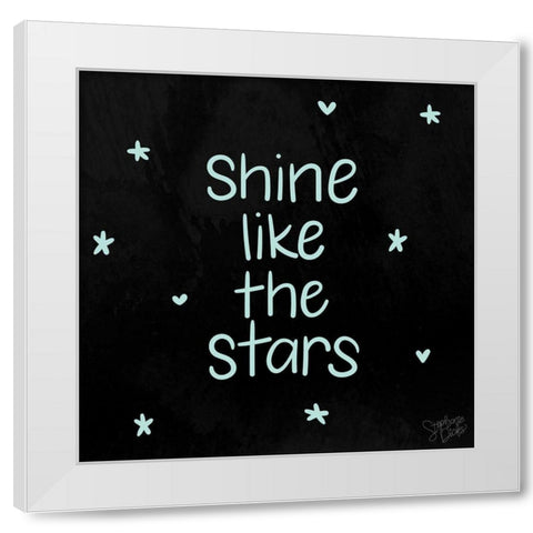 Shine Like the Stars White Modern Wood Framed Art Print by Dicks, Stephanie